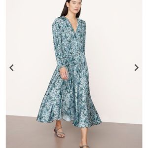 Vince Berry Blooms Pleated Shirt Dress